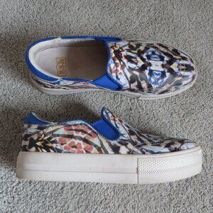 ASH Jungle Womens Fashion Sneakers Size 6/37 Brown/blue Leather Platform